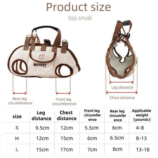 Convertible Breathable Hands-Free Pet Carrier Travel Bag with Harnesses Clip Adjustable Shoulder Handheld for Hiking Daily Use