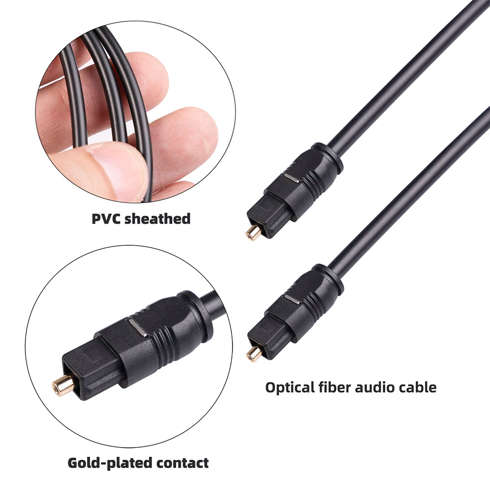 0.5/1/1.5/2/3 Meters Digital Optical Audio Cable Toslink SPDIF Gold Plated Cord