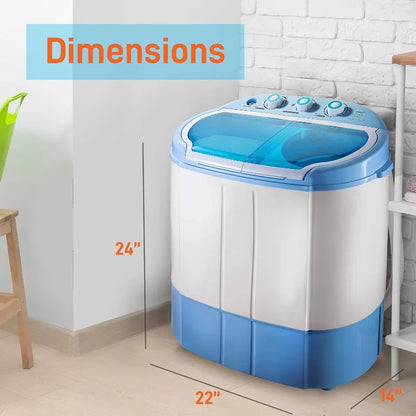 Pyle Portable 2-in-1 Washing Machine&Spin-Dryer-Convenient Top-Loading Easy Access,Energy&Water Efficient Design