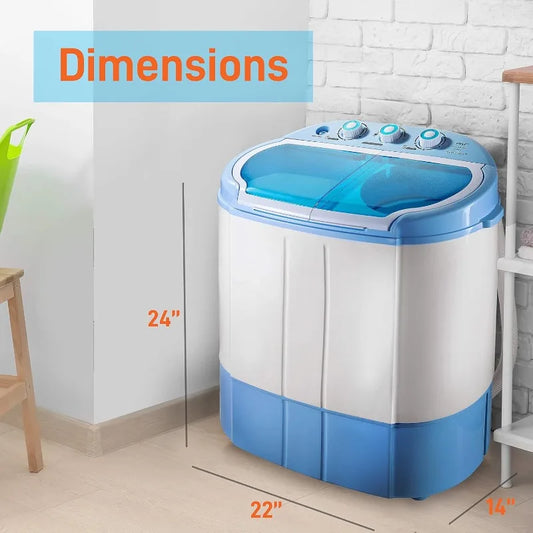 Pyle Portable 2-in-1 Washing Machine&Spin-Dryer-Convenient Top-Loading Easy Access,Energy&Water Efficient Design