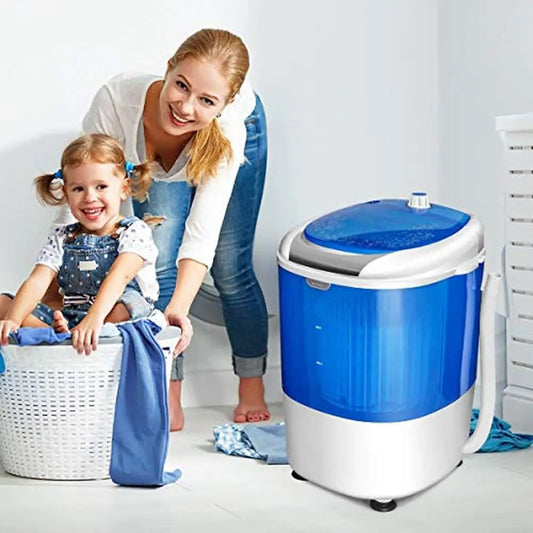 Portable Compact Mini Washing Machine with Spin Dryer 5.5lbs Washing Capacity Energy Saving Design Single Tub Washer Spin Basket