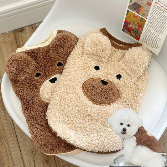 1.5-11.5kg Winter Dog Clothing Soft Plush Teddy Bear Sweater Vest Warmth Pets Cute Clothes Teddy Schnauzer Clothes Puppy Clothes - My Store