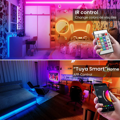 Smart WiFi Led Lights 100ft, Tuya App Controlled  Work with Alexa and Google Assistant, Timer Schedule Color Changing forBedroom
