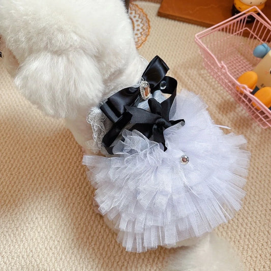Pet Mesh Dress Teddy Yorkshire Cute Small Puppy Dog Clothing Princess Style Dog Clothes for Small Dogs Puppy Clothes